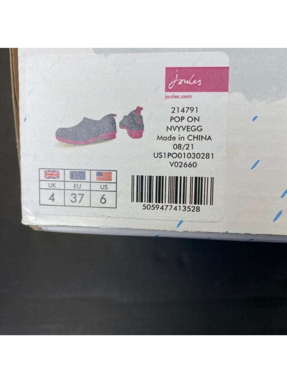 Joules Women's Pop On Rain Shoes Size 6 comfort New - Picture 15 of 15